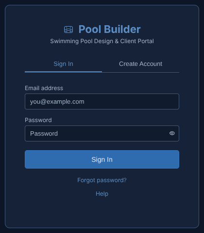 The Sign In tab, with the Help link under Forgot password.
